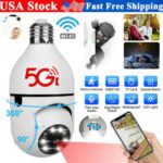 Smart security camera bulb with WiFi features.
