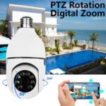 Smart security camera with PTZ rotation feature.