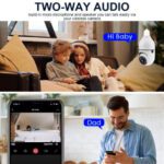 Two-way audio communication with wireless camera.