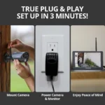 Plug and play security camera setup instructions.