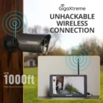 Security camera with wireless connection display.