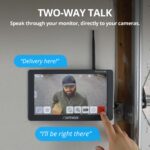 Two-way talk monitor with delivery notification.