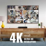 TV displaying security footage, 4K Ultra HD.