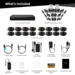 Security camera system components and accessories.