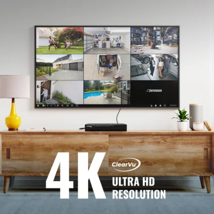 4K Ultra HD security camera display setup.