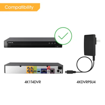 DVR and power adapter compatibility check.