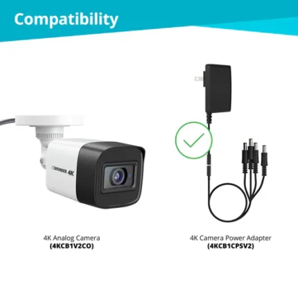 4K camera and power adapter compatibility.