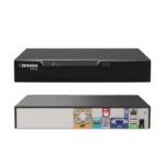 Black digital video recorder with various ports.