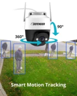 Surveillance camera with smart motion tracking feature.