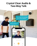 Home security camera with two-way communication.