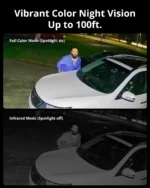 Night vision camera comparison: color vs. infrared.