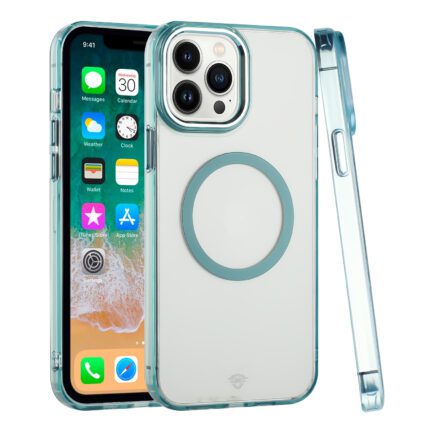Clear phone case with MagSafe design.