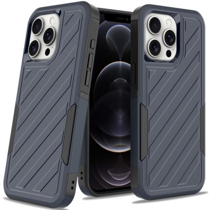 Navy blue smartphone case with rugged design.