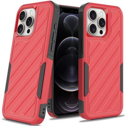 Red phone case with rugged design.