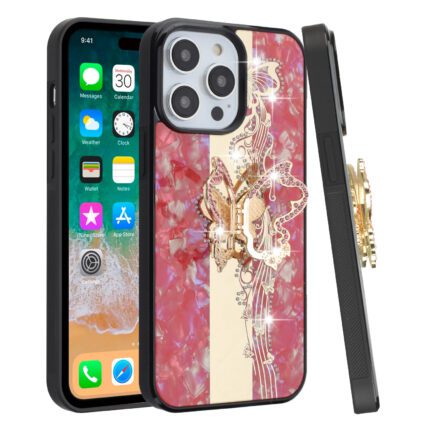 Butterfly design phone case with stand ring.