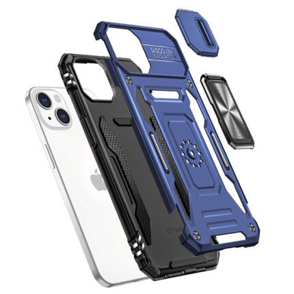 Exploded view of rugged phone case.
