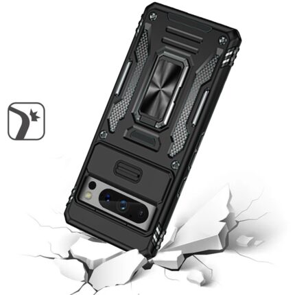 Rugged phone case demonstrating drop protection.