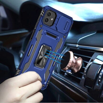 Phone case with magnetic car mount.