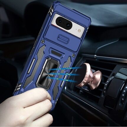 Phone case with magnetic car mount attachment.