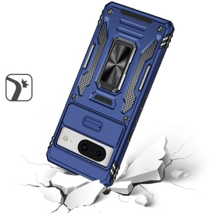 Rugged phone case on cracked surface.