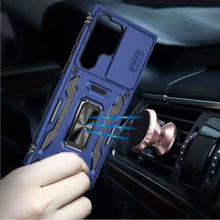 Phone case near car magnetic holder.