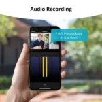 Phone showing video doorbell audio recording feature.