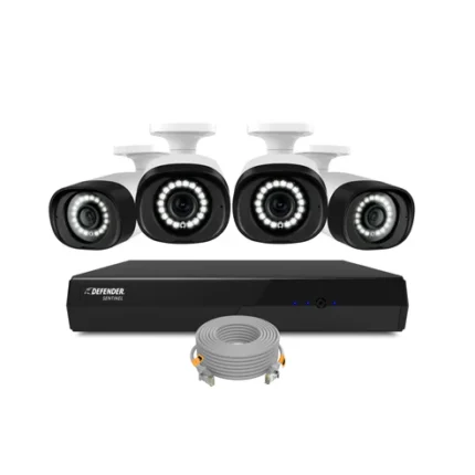 Security cameras and DVR system set.