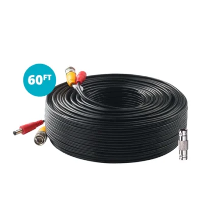60ft black video and power cable roll.