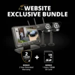 Security camera bundle with bonus offers.