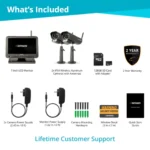 Security camera system components and accessories.