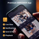 Smartphone displaying Premium EMPOWER App features.