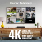 Home security system with 4K display.