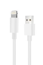 White USB to lightning charging cable.