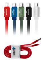 Colorful USB-C charging cables in various colors.
