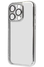 Clear phone case with camera cutouts.