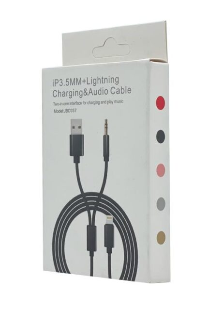 iP3.5mm Lightning charging and audio cable.