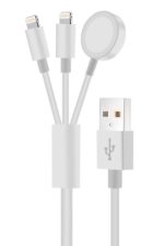 USB cable with multiple charging connectors.