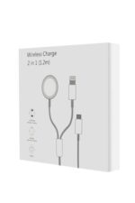 Wireless charging cable packaging, 2 in 1.