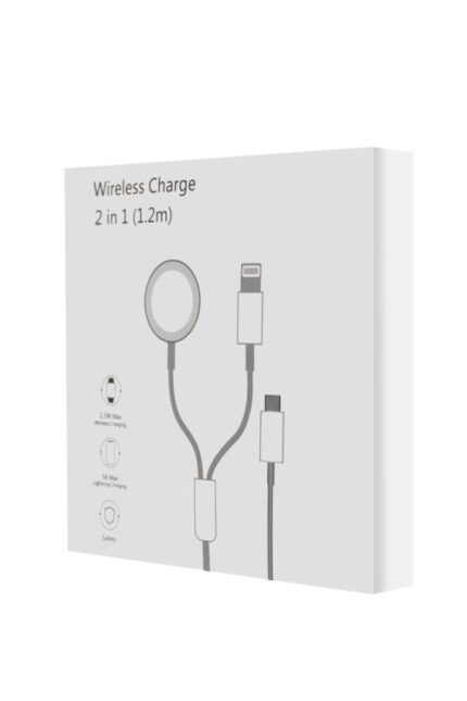 Wireless charging cable packaging, 2 in 1.