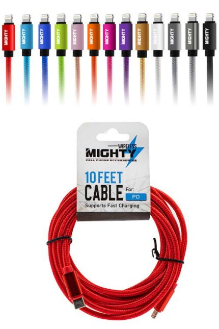 Colorful charging cables with fast charging support.