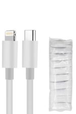 USB-C and Lightning cables with clips.