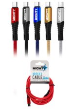 Colorful braided charging cables, Type-C connectors.