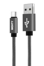 USB to USB-C charging cable, gray color.