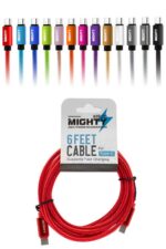 Colorful Type-C charging cables, six feet long.