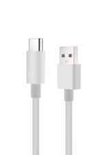 USB and USB-C cable on white background.