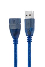 Blue USB extension cable with connectors.