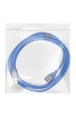 Blue USB cable in clear plastic bag.