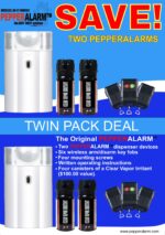 PepperAlarm twin pack deal promotional poster.