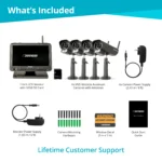 Security camera system components and accessories.