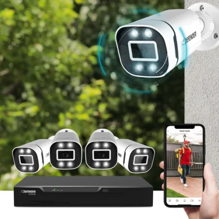 Security cameras with smartphone monitoring feature.